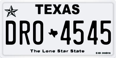 TX license plate DRO4545