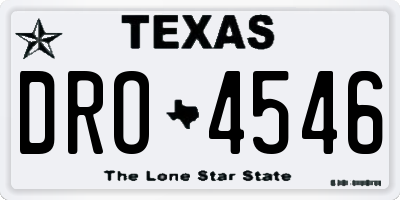 TX license plate DRO4546