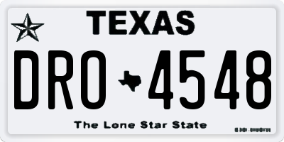 TX license plate DRO4548
