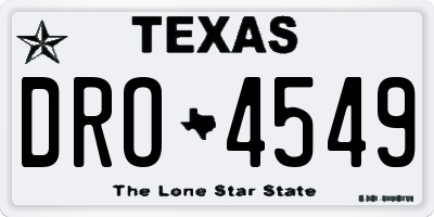 TX license plate DRO4549