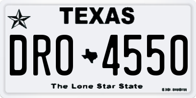 TX license plate DRO4550