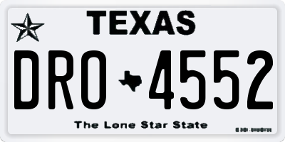 TX license plate DRO4552