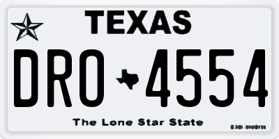 TX license plate DRO4554