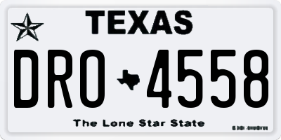 TX license plate DRO4558
