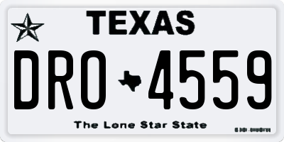 TX license plate DRO4559