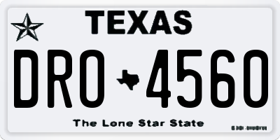 TX license plate DRO4560