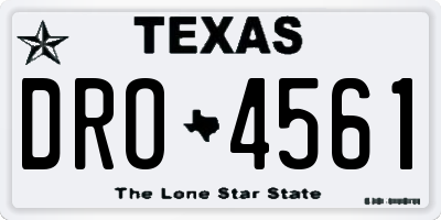 TX license plate DRO4561