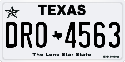 TX license plate DRO4563