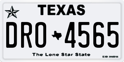 TX license plate DRO4565
