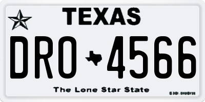 TX license plate DRO4566
