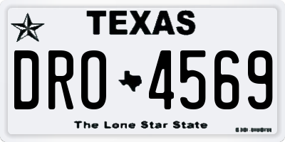 TX license plate DRO4569
