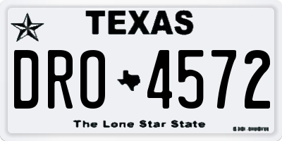 TX license plate DRO4572