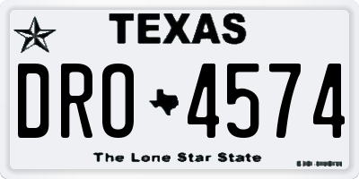 TX license plate DRO4574