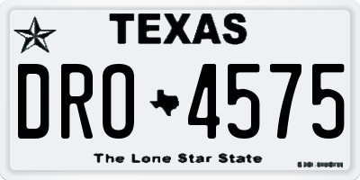 TX license plate DRO4575