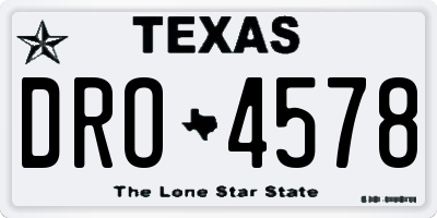 TX license plate DRO4578