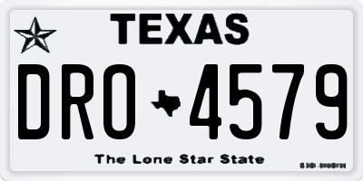 TX license plate DRO4579