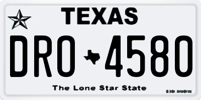 TX license plate DRO4580