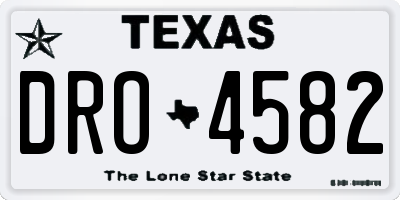 TX license plate DRO4582