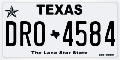TX license plate DRO4584