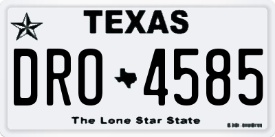 TX license plate DRO4585