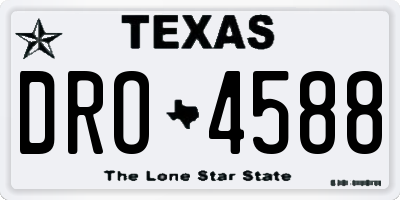 TX license plate DRO4588