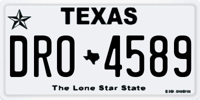 TX license plate DRO4589