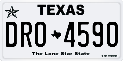 TX license plate DRO4590
