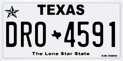 TX license plate DRO4591
