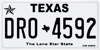 TX license plate DRO4592