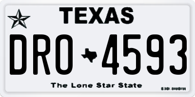TX license plate DRO4593