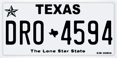 TX license plate DRO4594
