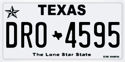 TX license plate DRO4595