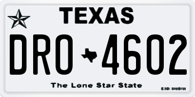 TX license plate DRO4602