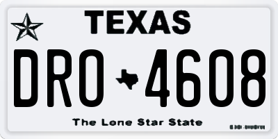 TX license plate DRO4608