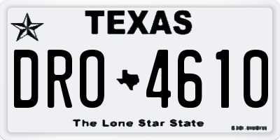 TX license plate DRO4610