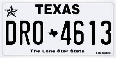 TX license plate DRO4613
