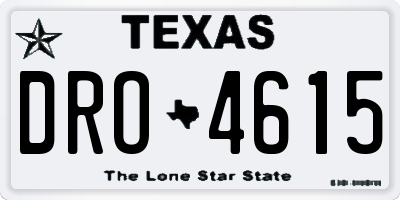 TX license plate DRO4615