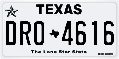TX license plate DRO4616