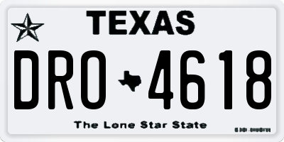 TX license plate DRO4618