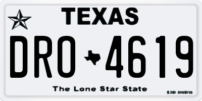 TX license plate DRO4619