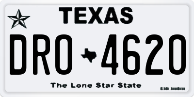 TX license plate DRO4620