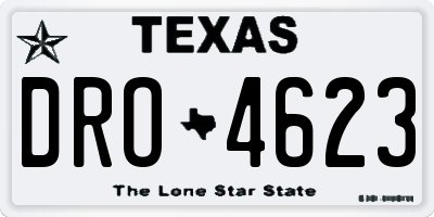 TX license plate DRO4623
