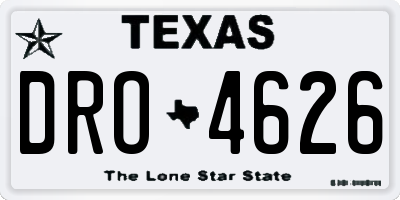 TX license plate DRO4626