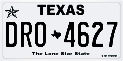 TX license plate DRO4627