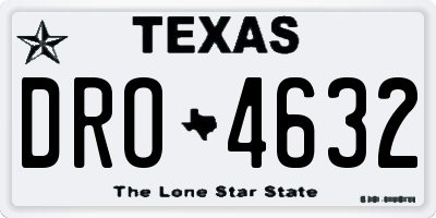 TX license plate DRO4632