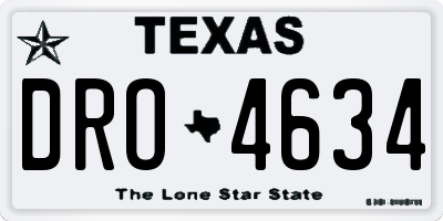 TX license plate DRO4634