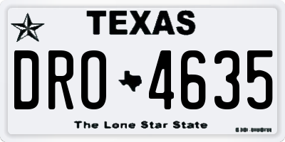 TX license plate DRO4635