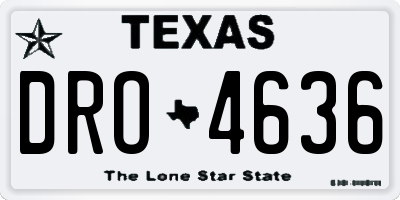 TX license plate DRO4636