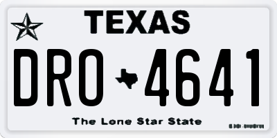 TX license plate DRO4641