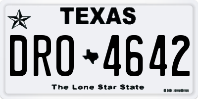 TX license plate DRO4642